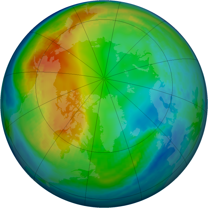 Arctic ozone map for 22 November 1984